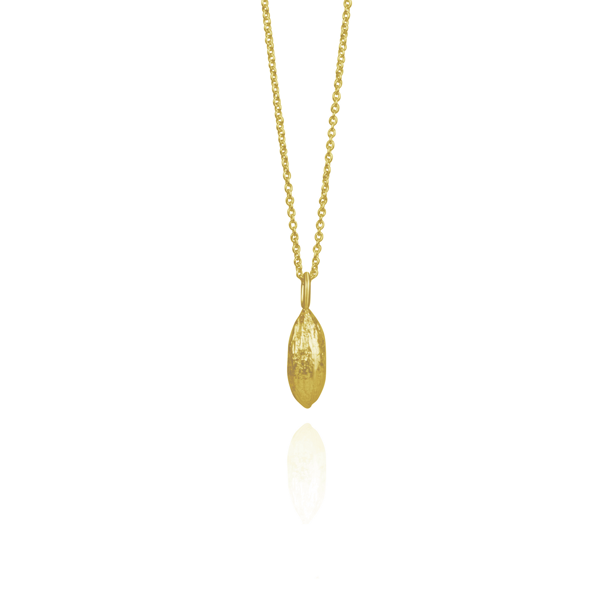 Small Olive Stone Pendant Necklace