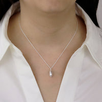 Small Olive Stone Pendant Necklace
