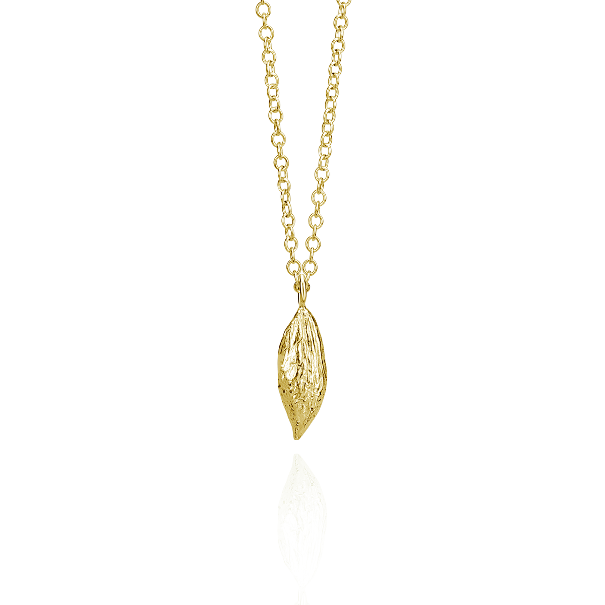 Large Vertical Olive Stone Pendant Necklace