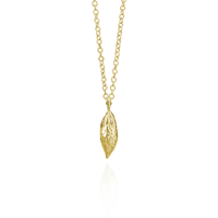 Large Vertical Olive Stone Pendant Necklace