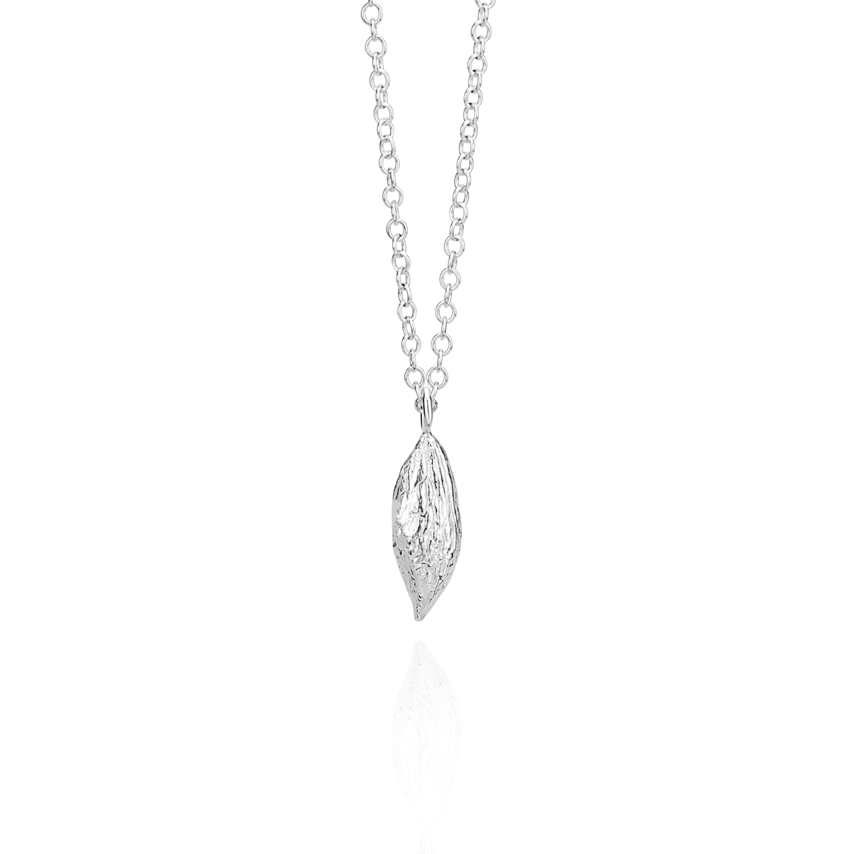 Large Vertical Olive Stone Pendant Necklace