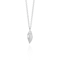 Large Vertical Olive Stone Pendant Necklace