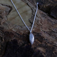 Large Vertical Olive Stone Pendant Necklace