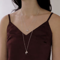 Double Olive Stone Pendant Necklace