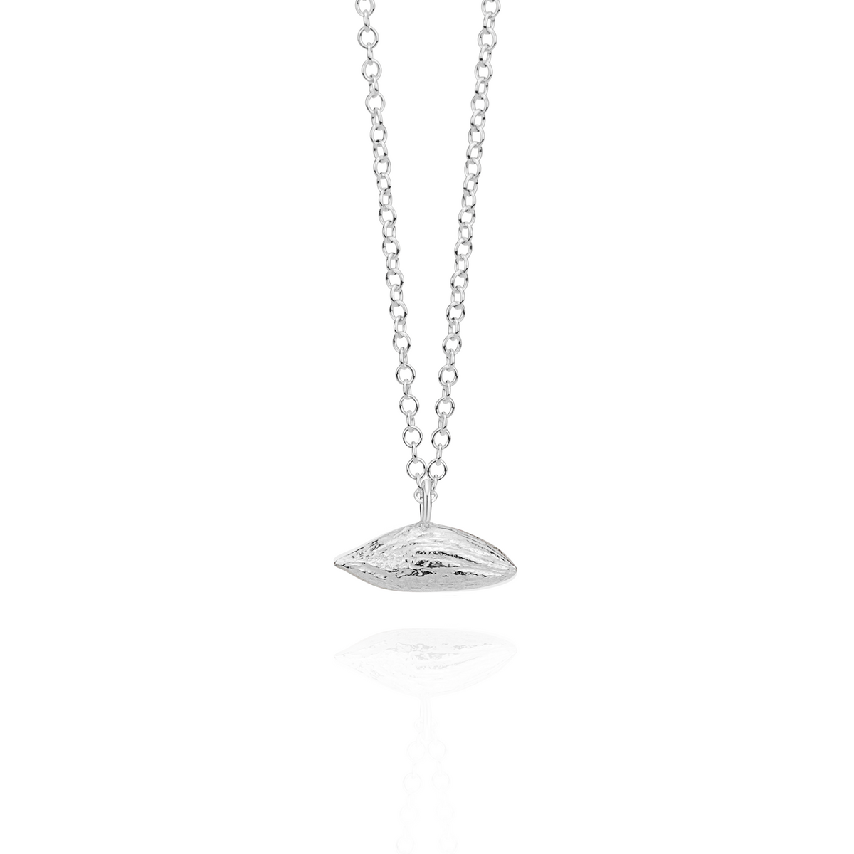 Large Horizontal Olive Stone Pendant Necklace