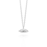 Large Horizontal Olive Stone Pendant Necklace