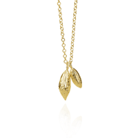 Double Olive Stone Pendant Necklace