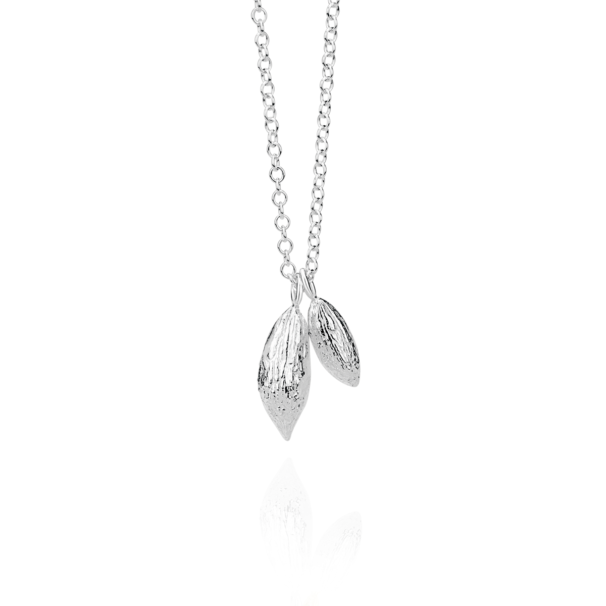 Double Olive Stone Pendant Necklace