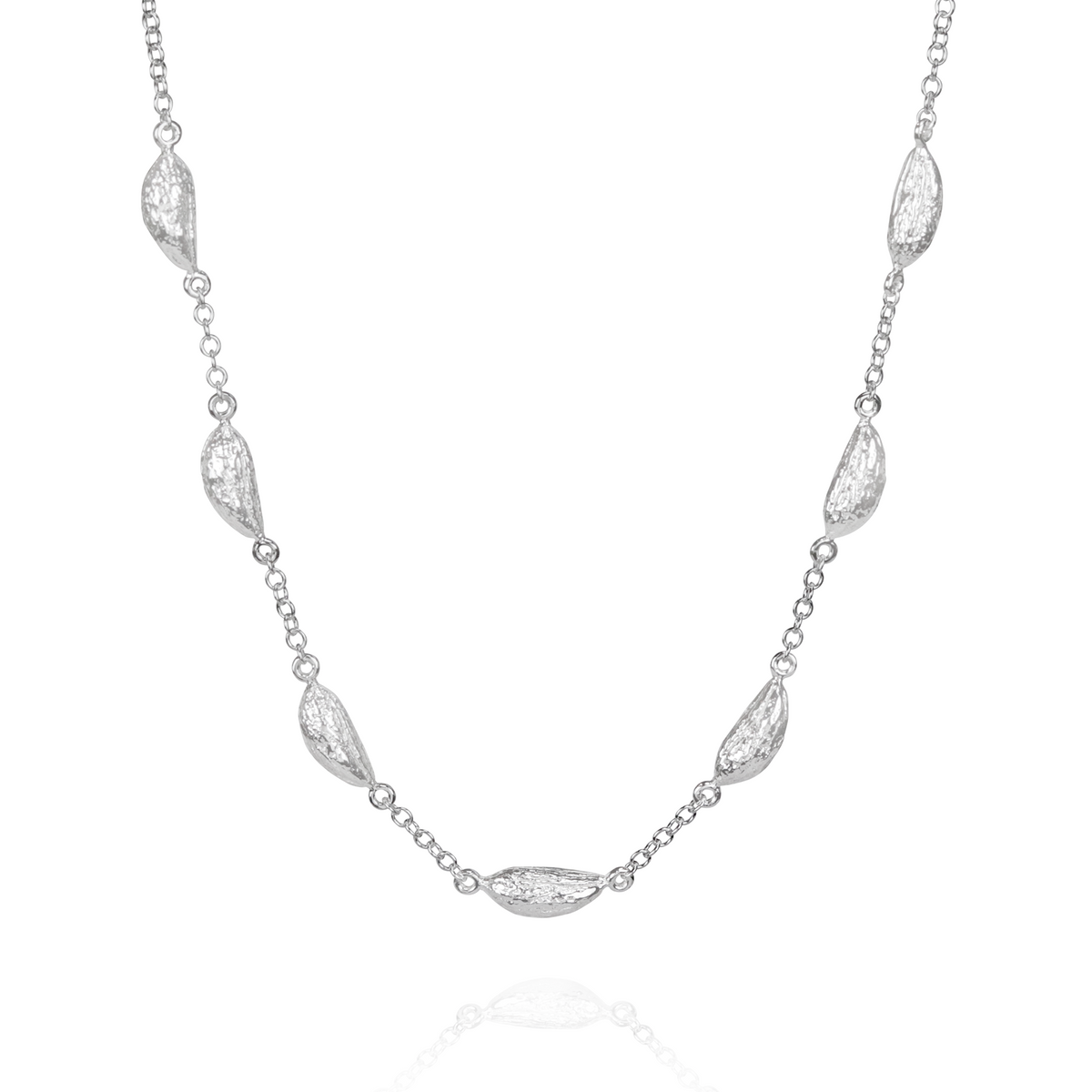 Small Olive Stone Station Necklace