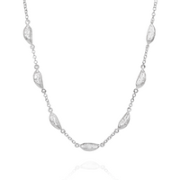 Small Olive Stone Station Necklace