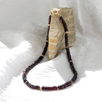 Garnet Heishi Toggle Necklace