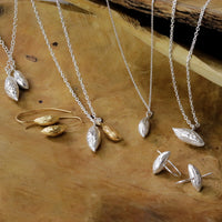 Small Horizontal Olive Stone Earrings