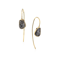 Rough Diamond Fish Hook Earrings