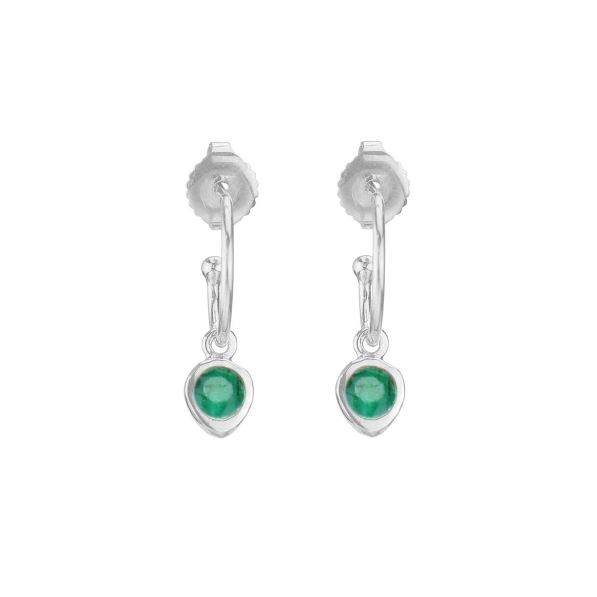 Small Hoop Earrings with Gemstones