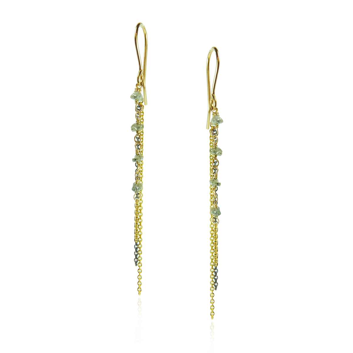 Gold Diamond Chain Earrings
