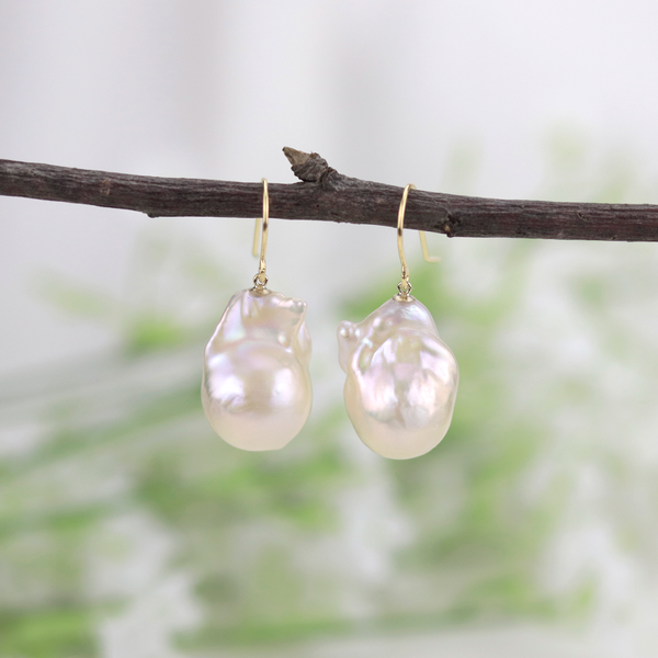 Fish Hook Baroque Pearl Earrings - Limited Edition