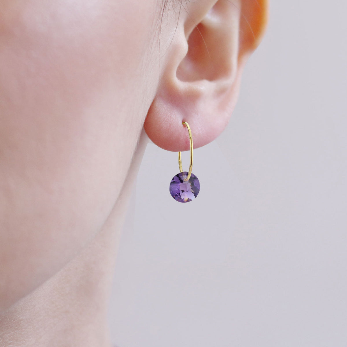 Floating Gem Hoop Earrings