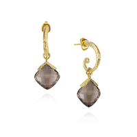 Cushion Cut Gem Drop Hoops