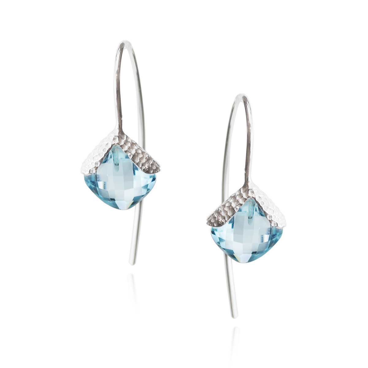Cushion Cut Textured Earrings
