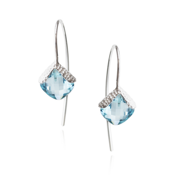 Cushion Cut Textured Earrings