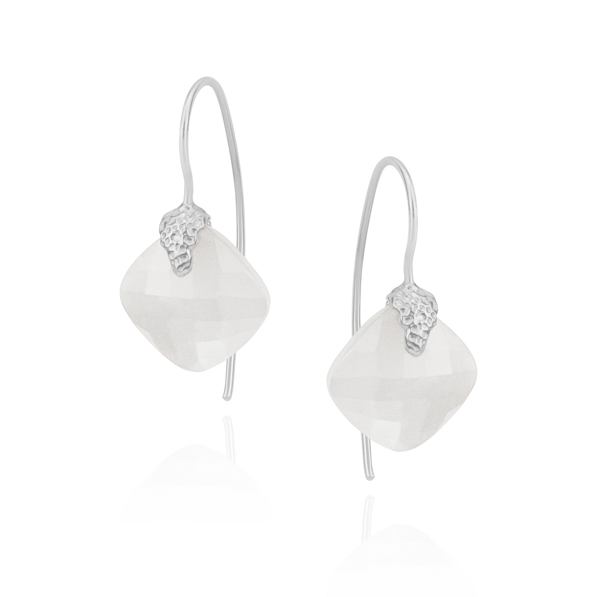 Cushion Cut Textured Earrings