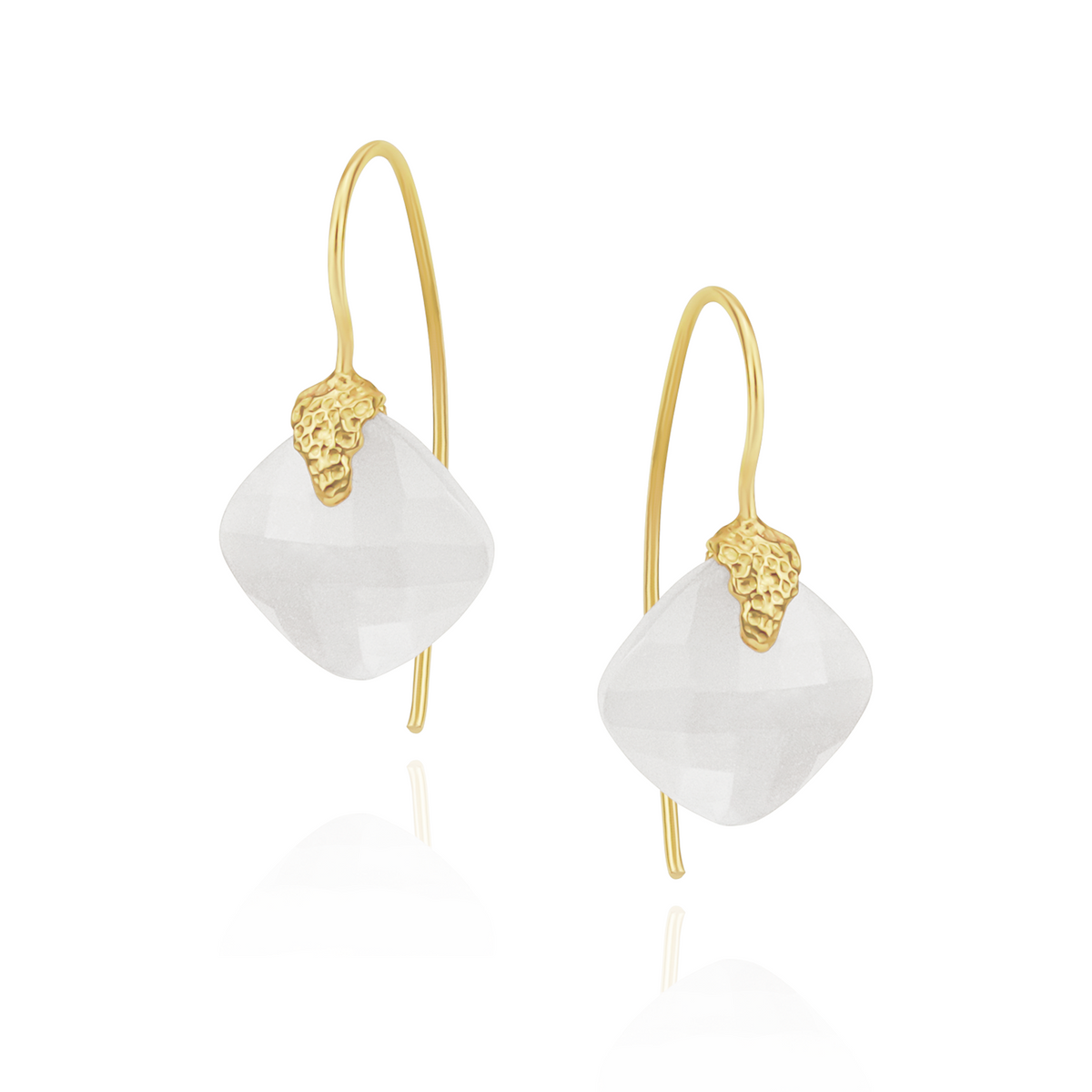 Cushion Cut Textured Earrings