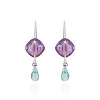 Cushion Cut Gemstones & Teardrop Earrings