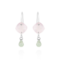 Cushion Cut Gemstones & Teardrop Earrings