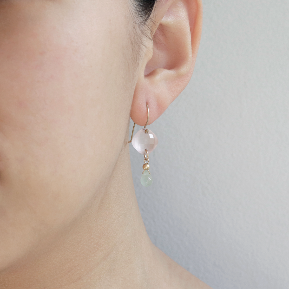 Cushion Cut Gemstones & Teardrop Earrings