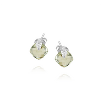 Small Cushion Cut Textured Stud Earrings