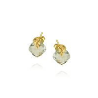 Small Cushion Cut Textured Stud Earrings