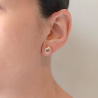 Small Cushion Cut Textured Stud Earrings