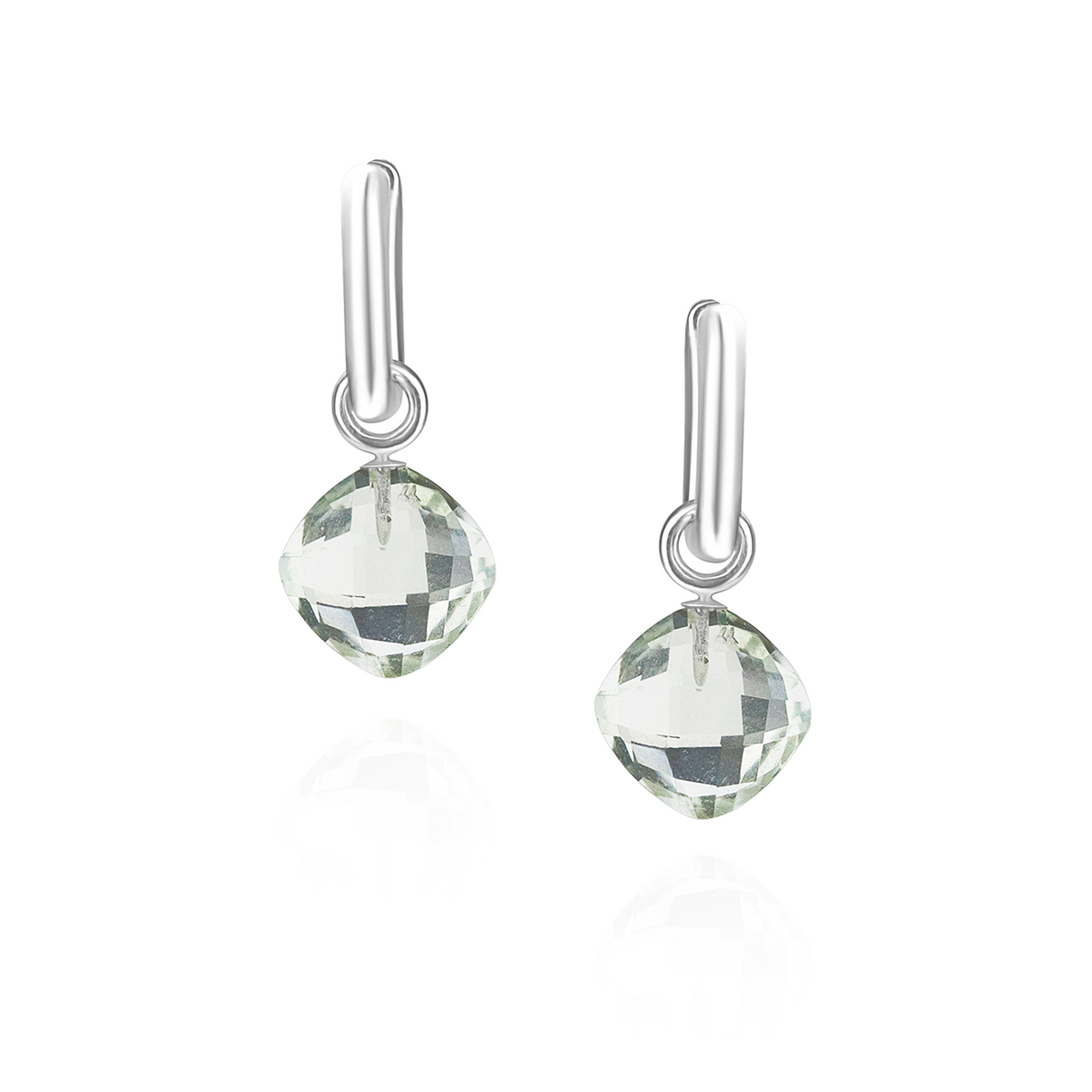 Rectangular Hoops & Cushion Cut Charms