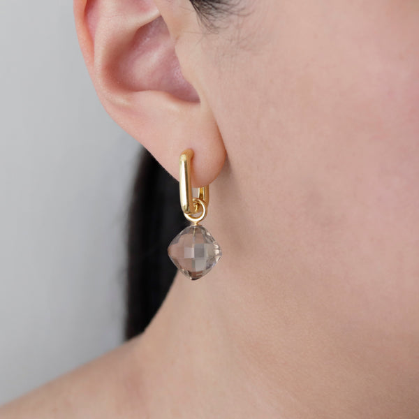 Rectangular Hoops & Cushion Cut Charms