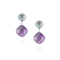 Double Cushion Cut Drop Earrings