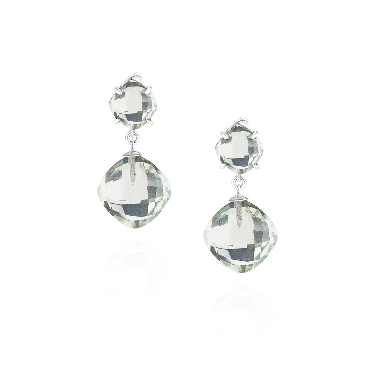 Double Cushion Cut Drop Earrings