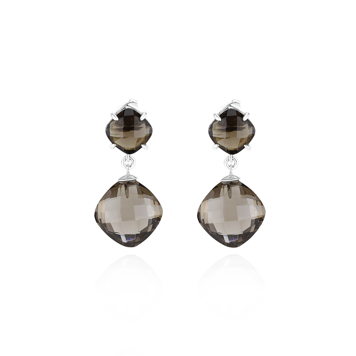 Double Cushion Cut Drop Earrings