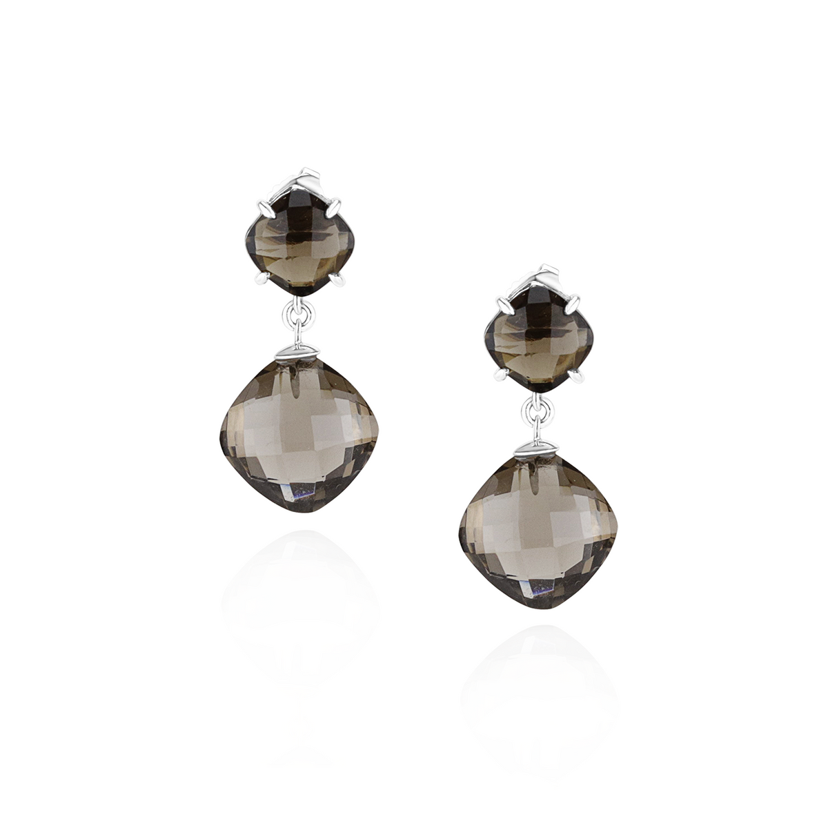 Double Cushion Cut Drop Earrings