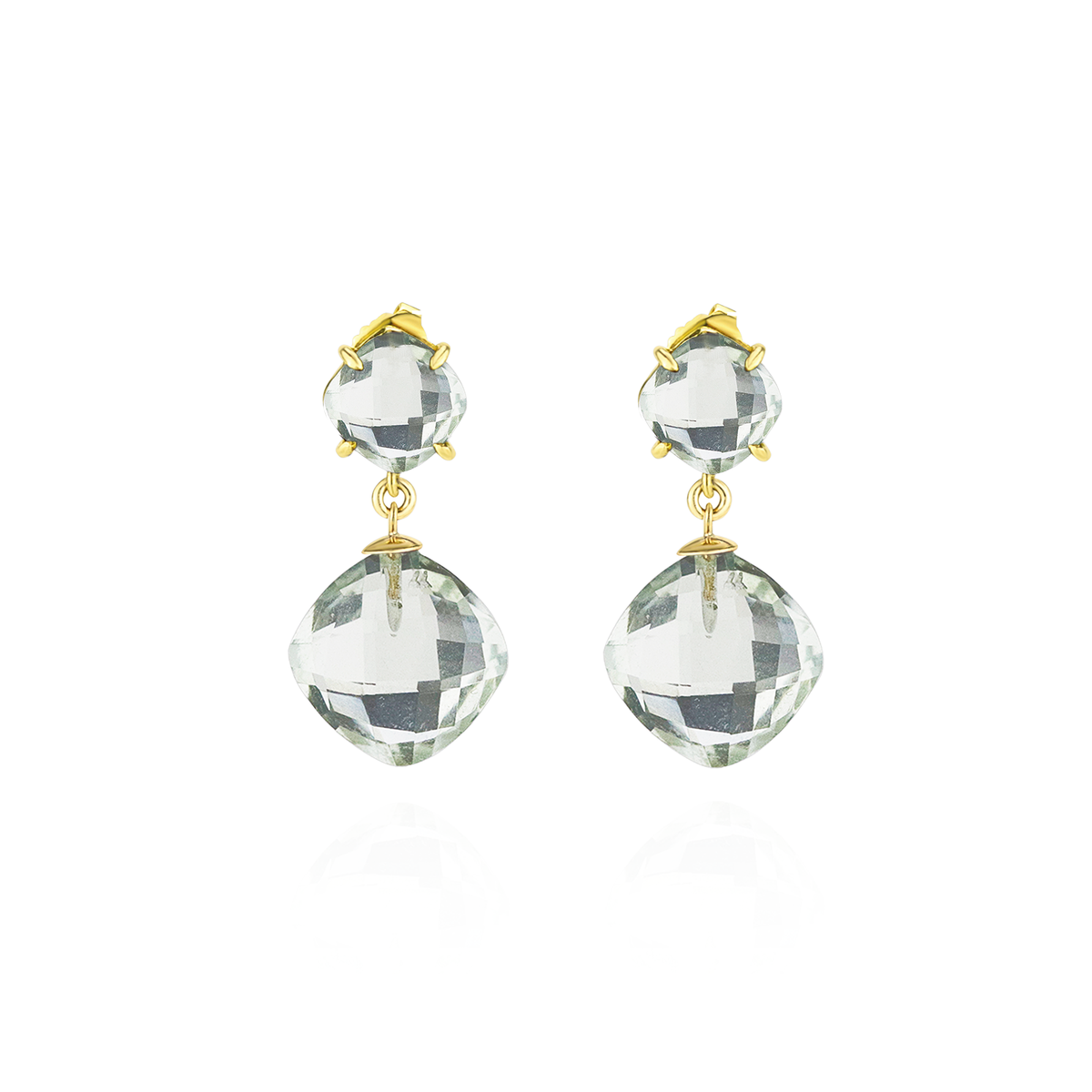Double Cushion Cut Drop Earrings
