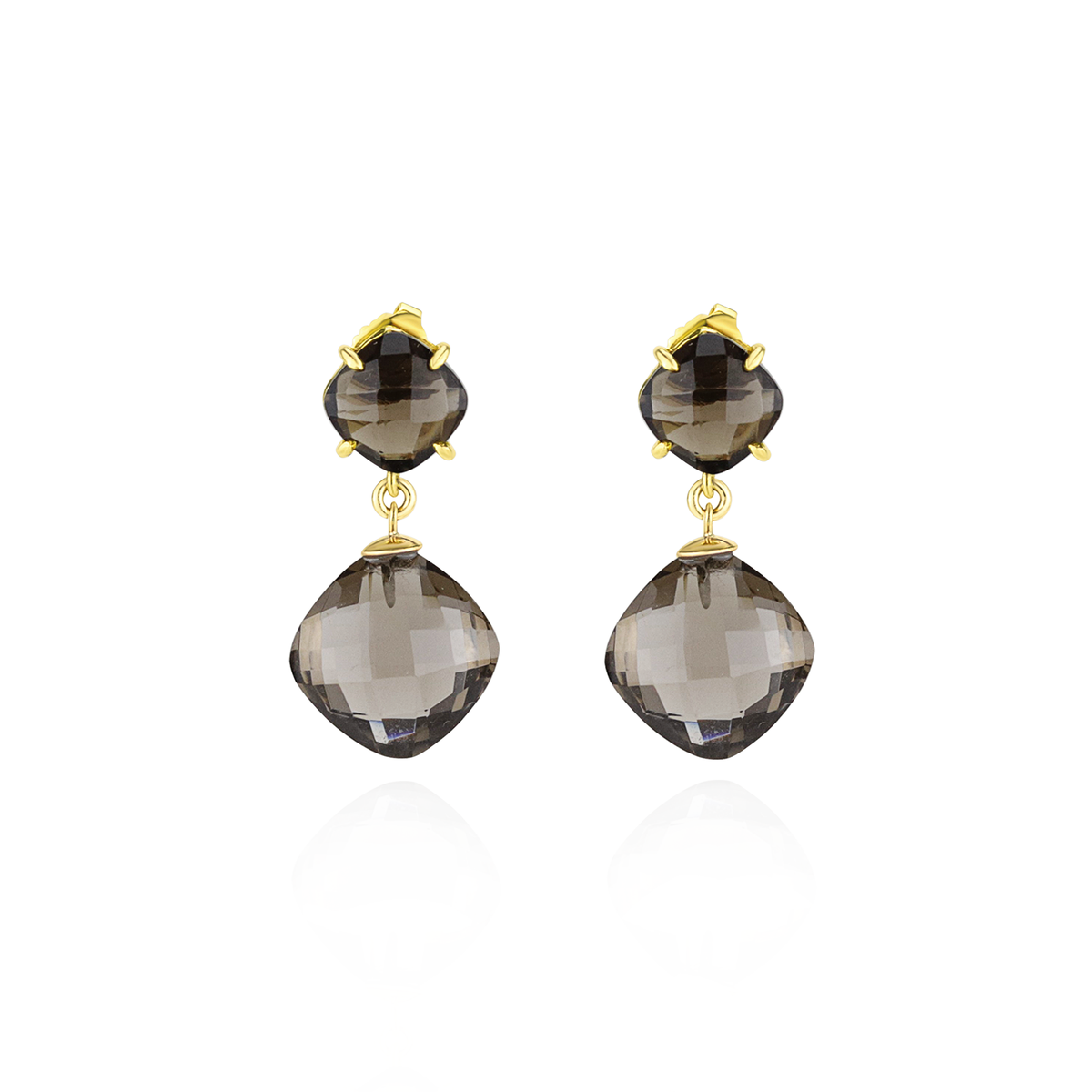 Double Cushion Cut Drop Earrings