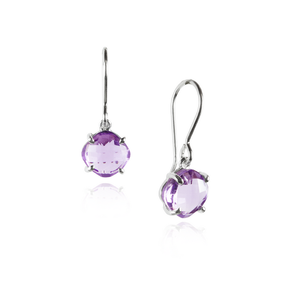 Square Gem Fish Hook Earrings
