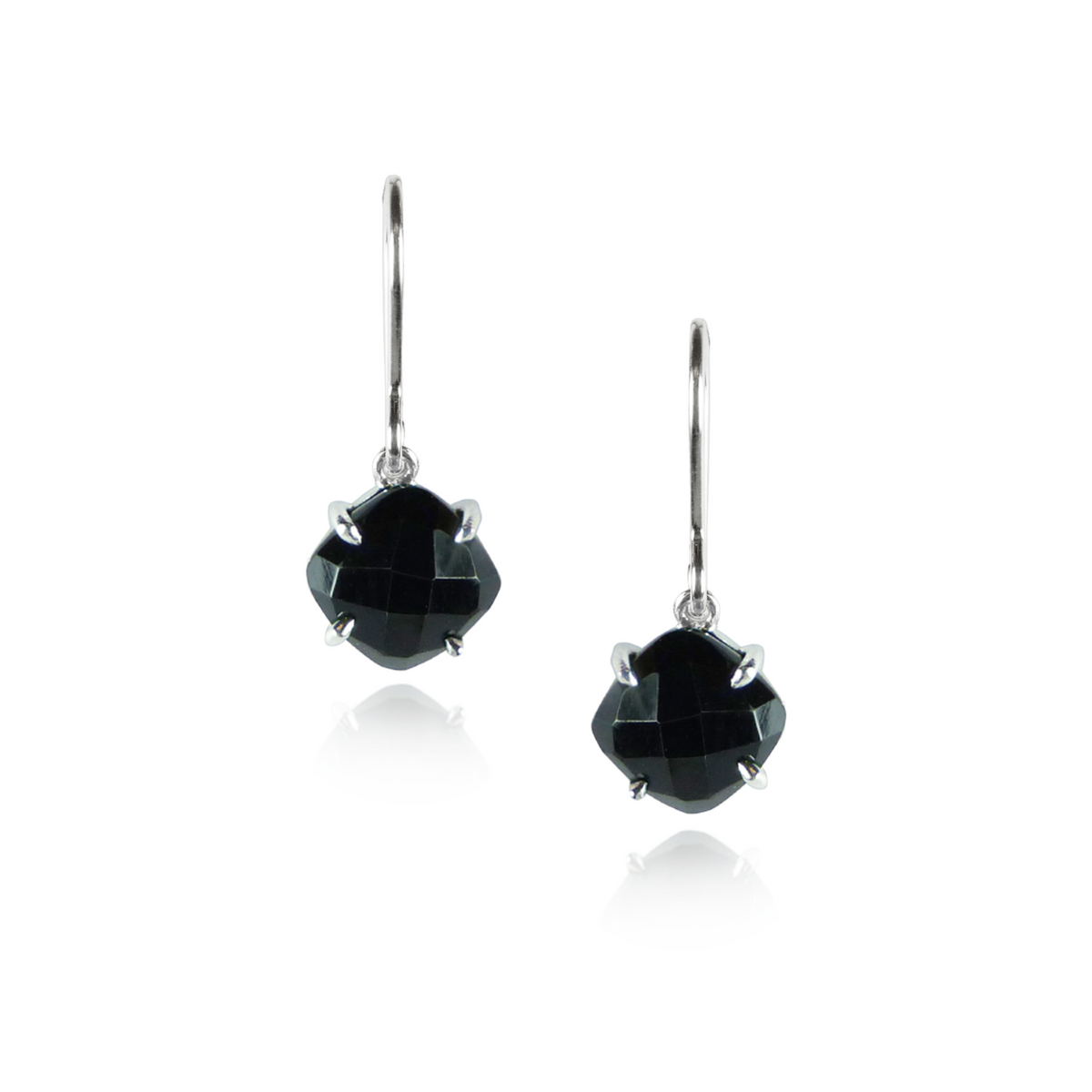 Square Gem Fish Hook Earrings