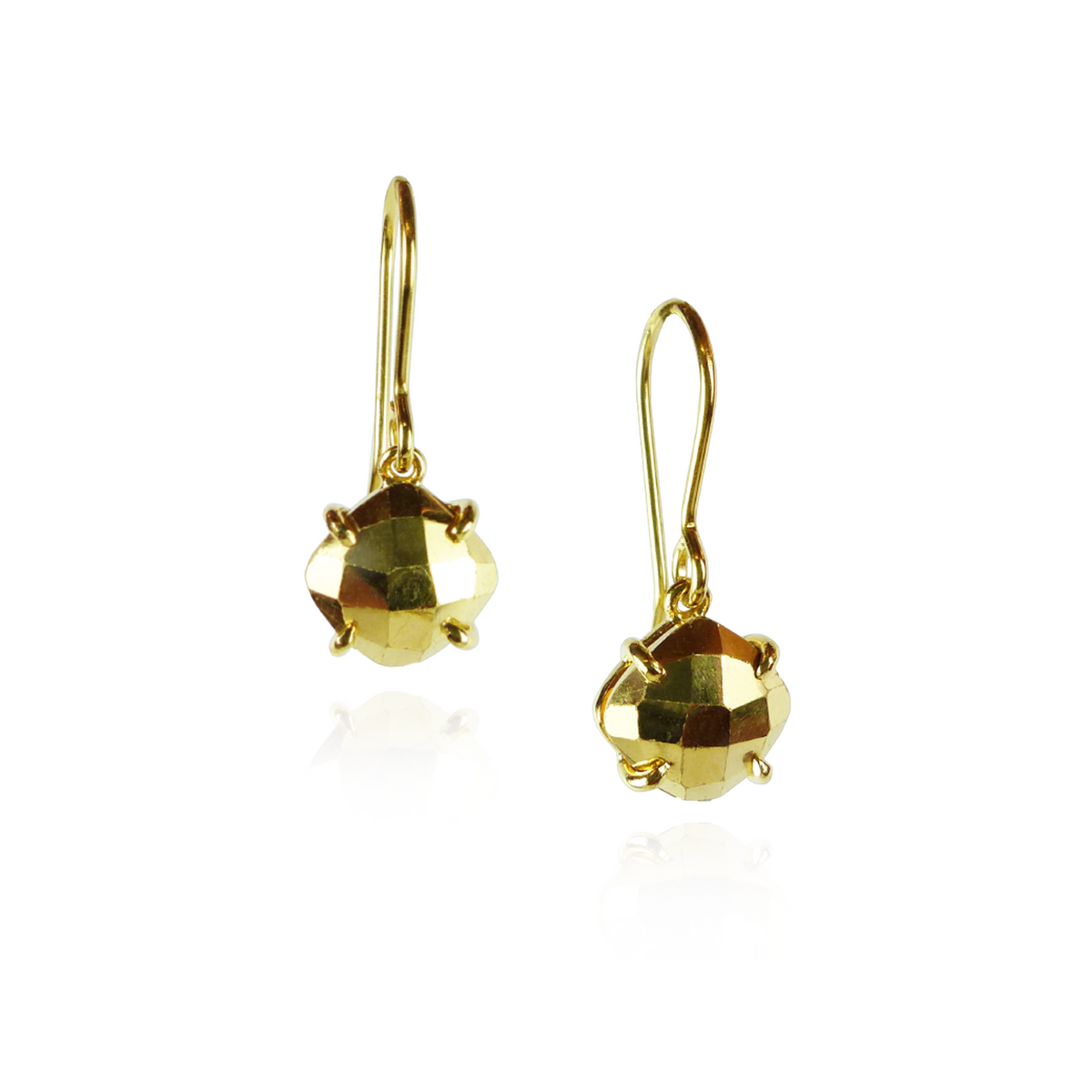 Square Gem Fish Hook Earrings