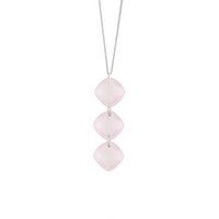 Triple Cushion Cut Gemstone Pendant Necklace