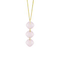 Triple Cushion Cut Gemstone Pendant Necklace