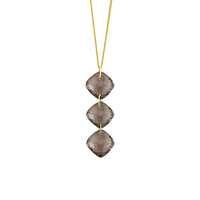 Triple Cushion Cut Gemstone Pendant Necklace