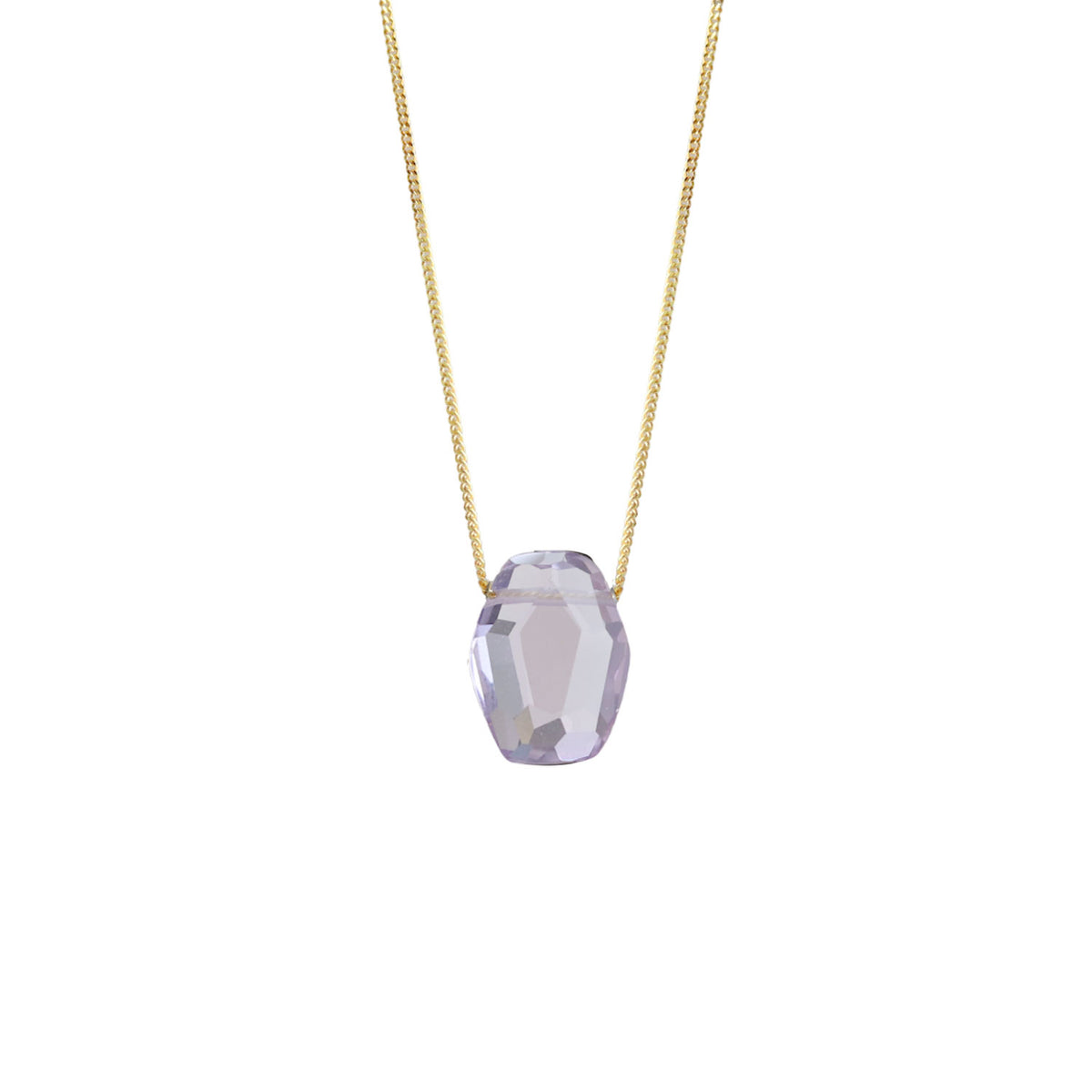 Modern Geometric Shaped Faceted Gemstone Pendant