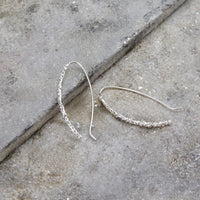 Granulated Silver Textured Earrings