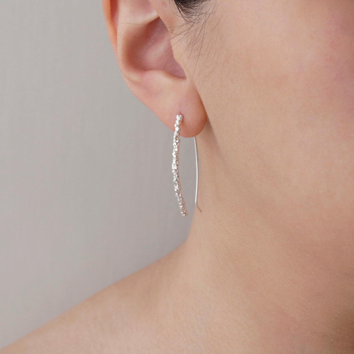 Granulated Silver Textured Earrings