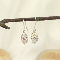 Granulated Texture Pink Tourmaline Earrings